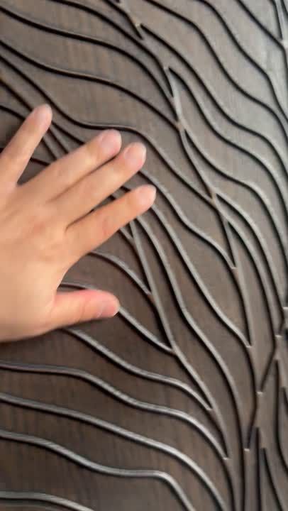 Close view of a wood veneer grain surface